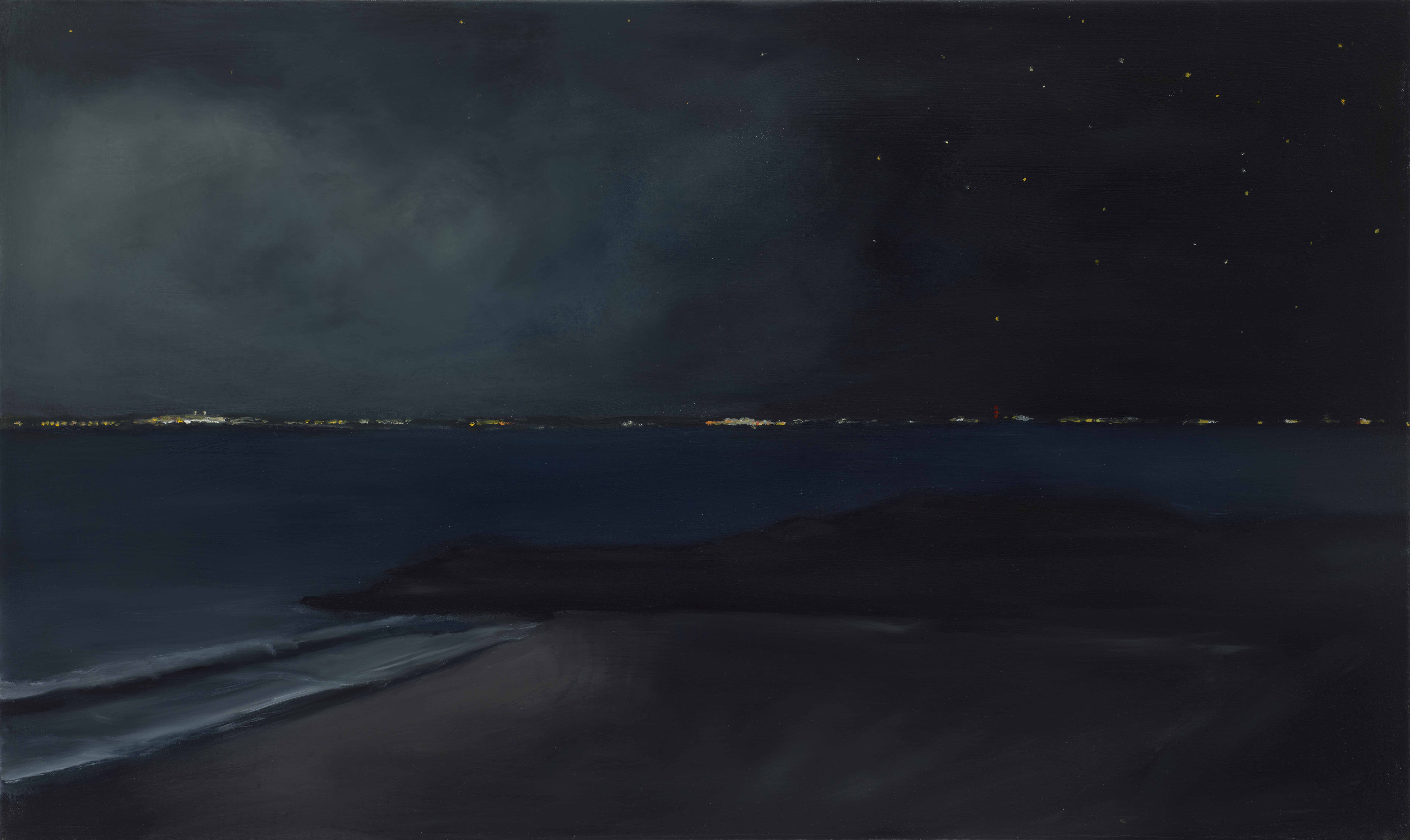 Across From Old Orchard, 2023, oil on canvas, 24x40 inches