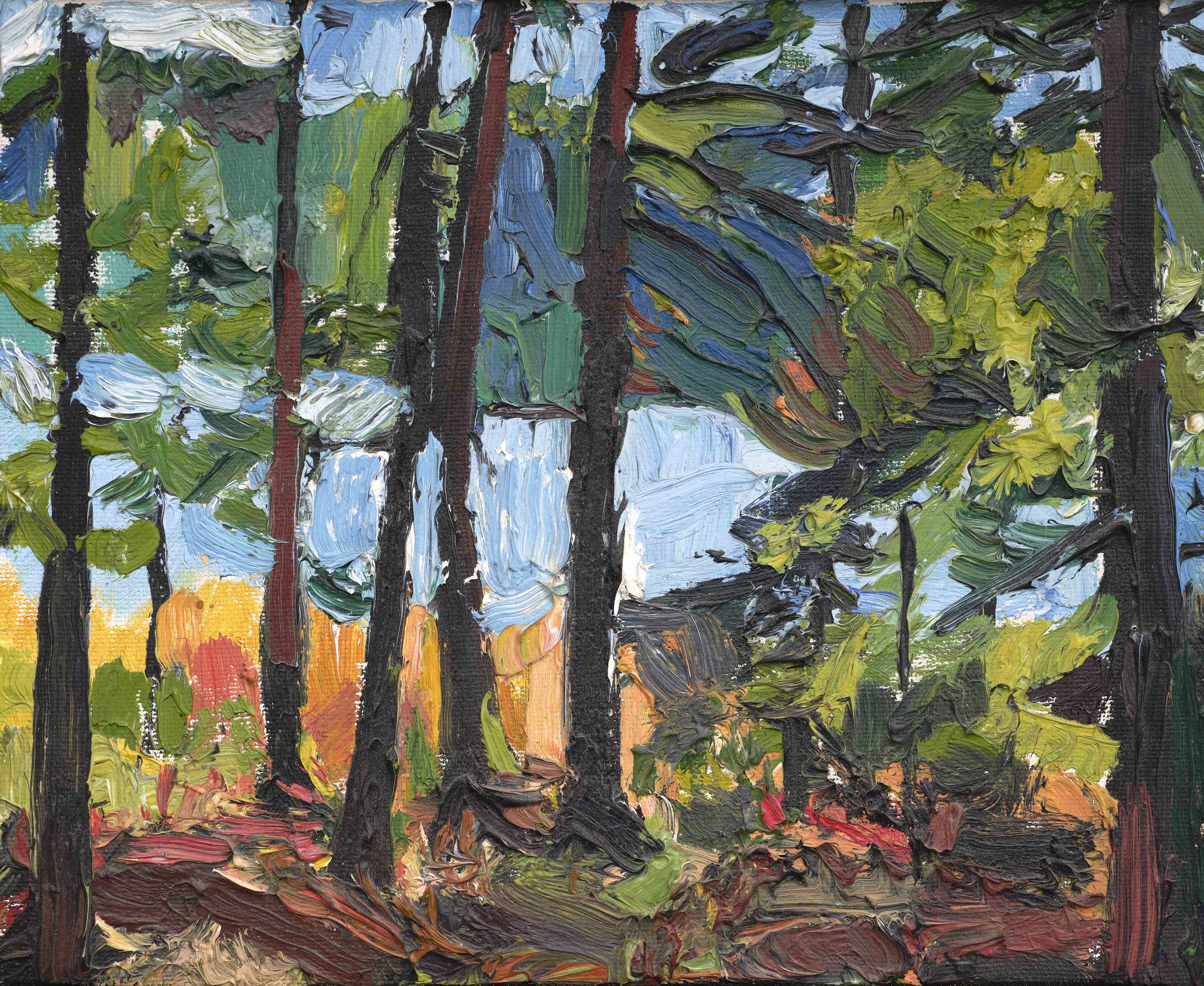 River from the Woods, 1998, oil on canvas, 8x10 inches