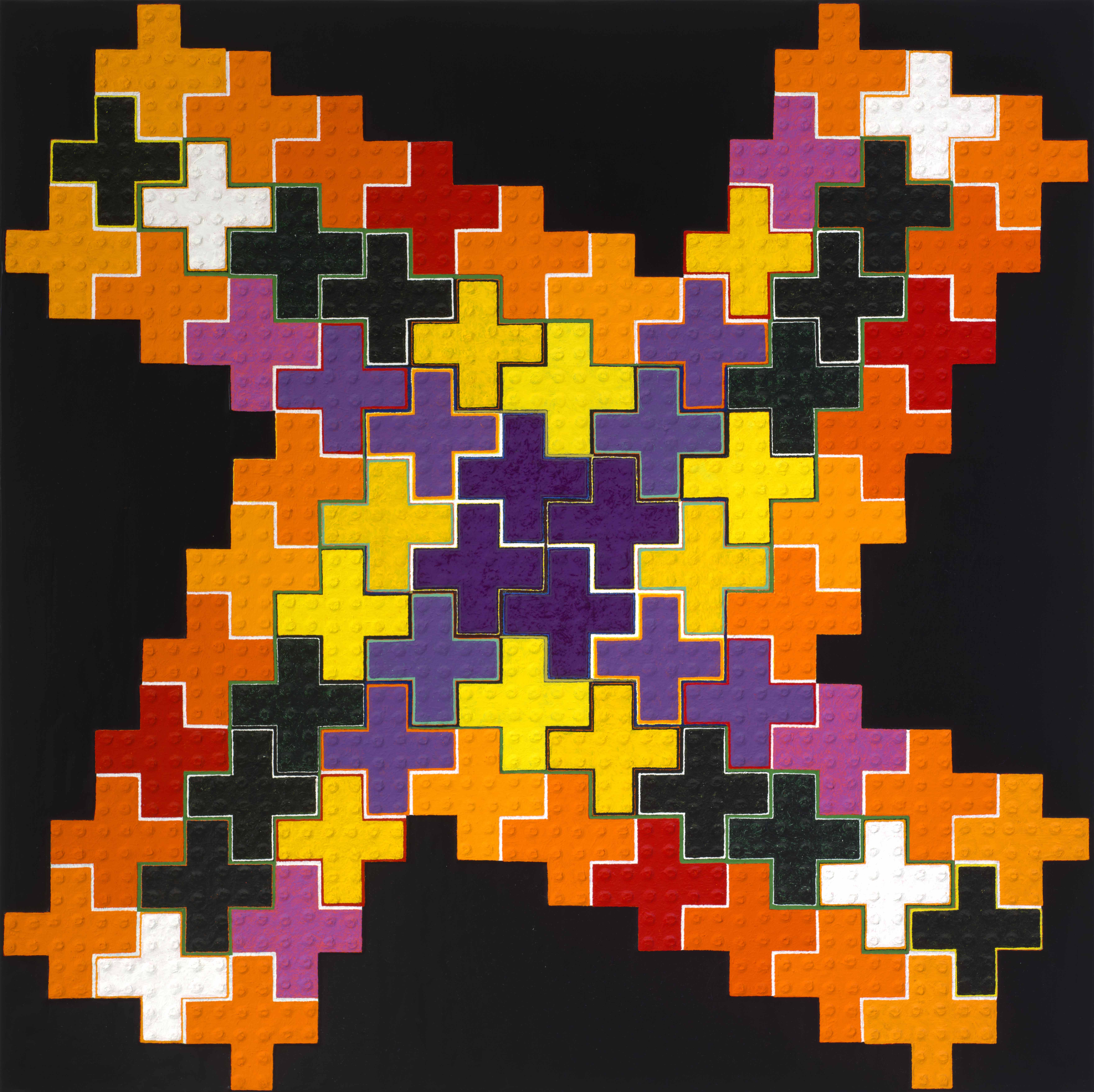 Little Bang Violet, 1993-2024, oil on riveted aluminum, 24x24 inches