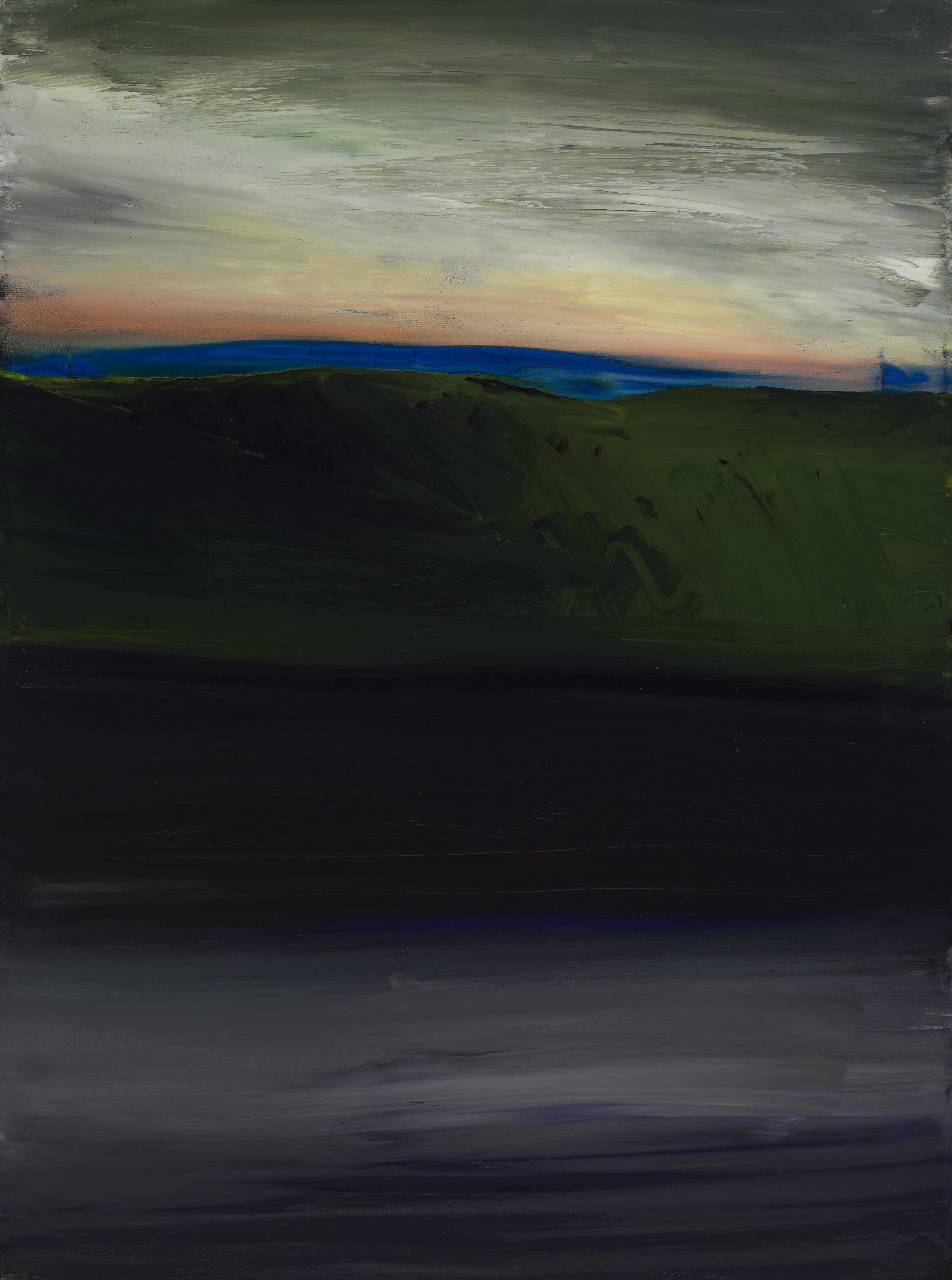 River at Dawn 3, 1996-2024, oil on canvas, 24x18 inches