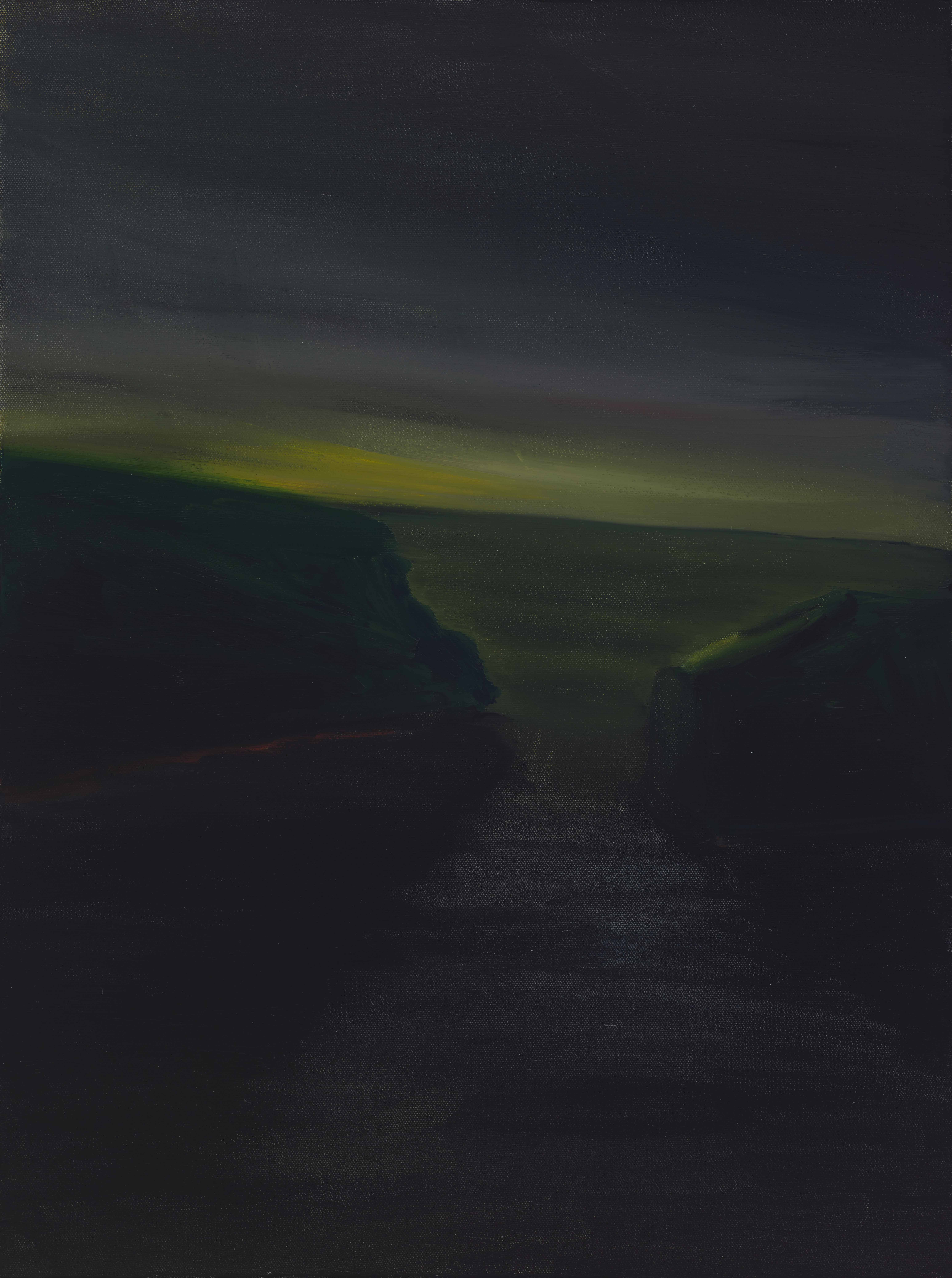 River at Dawn 7, 1996-2024, oil on canvas, 24x18 inches