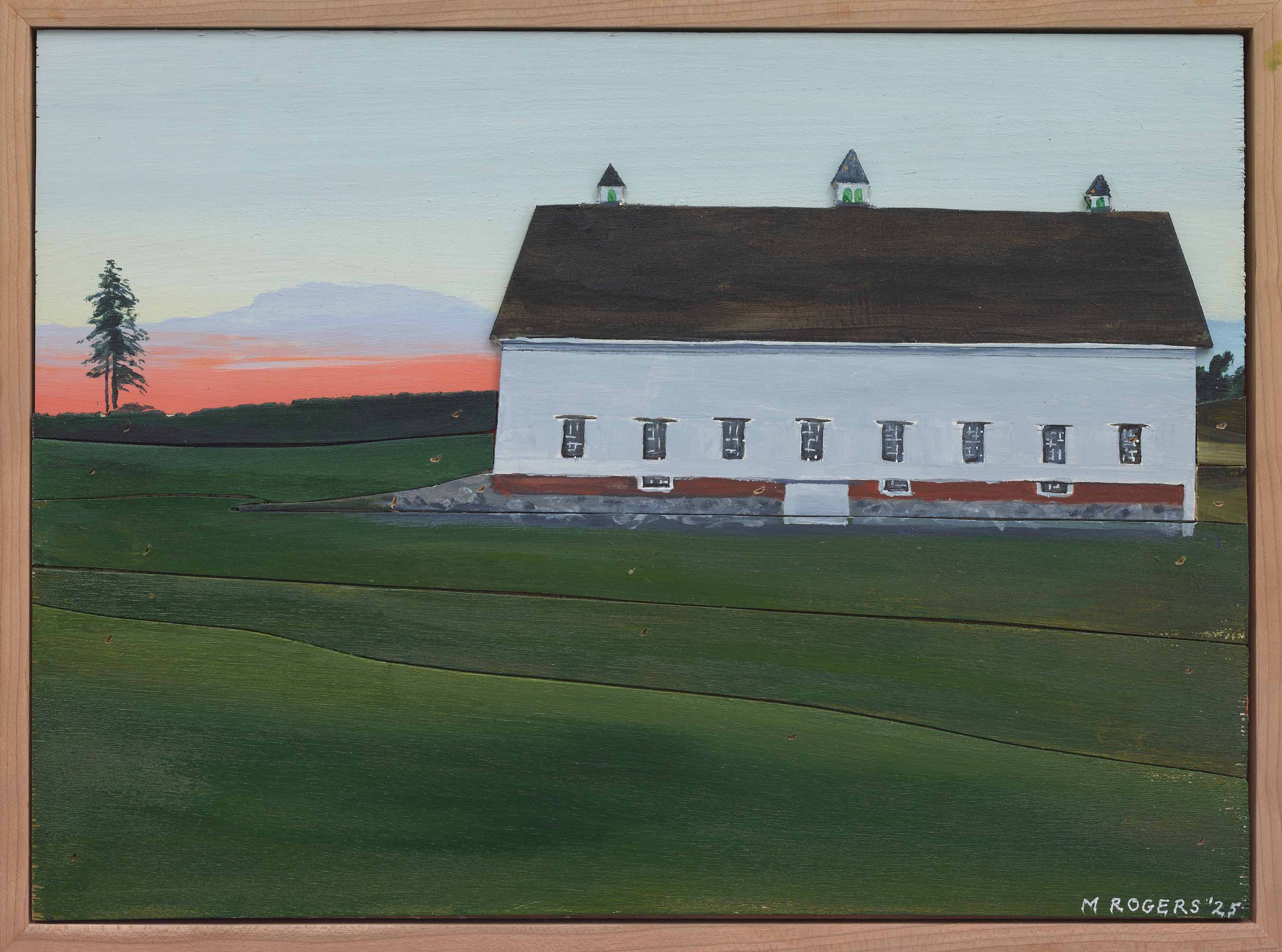 MAC ROGERS, Barn, 2025, mixed media, 12 x 16.25 inches