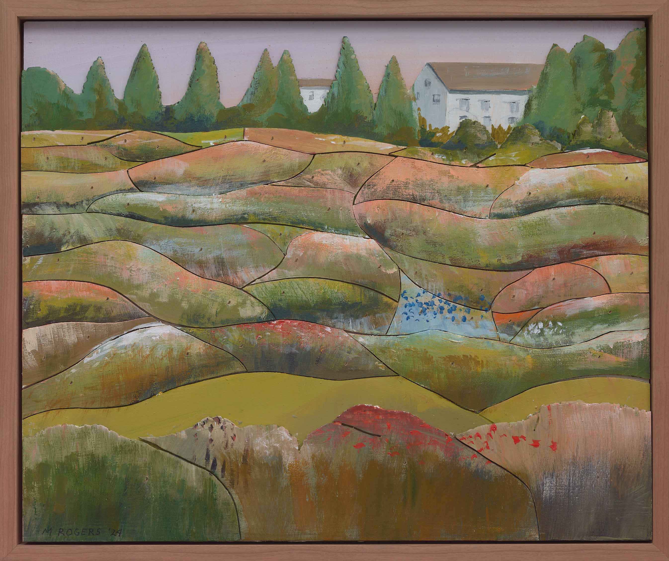 Flowering Field, 2024, mixed media, 13.5 x 16 inches