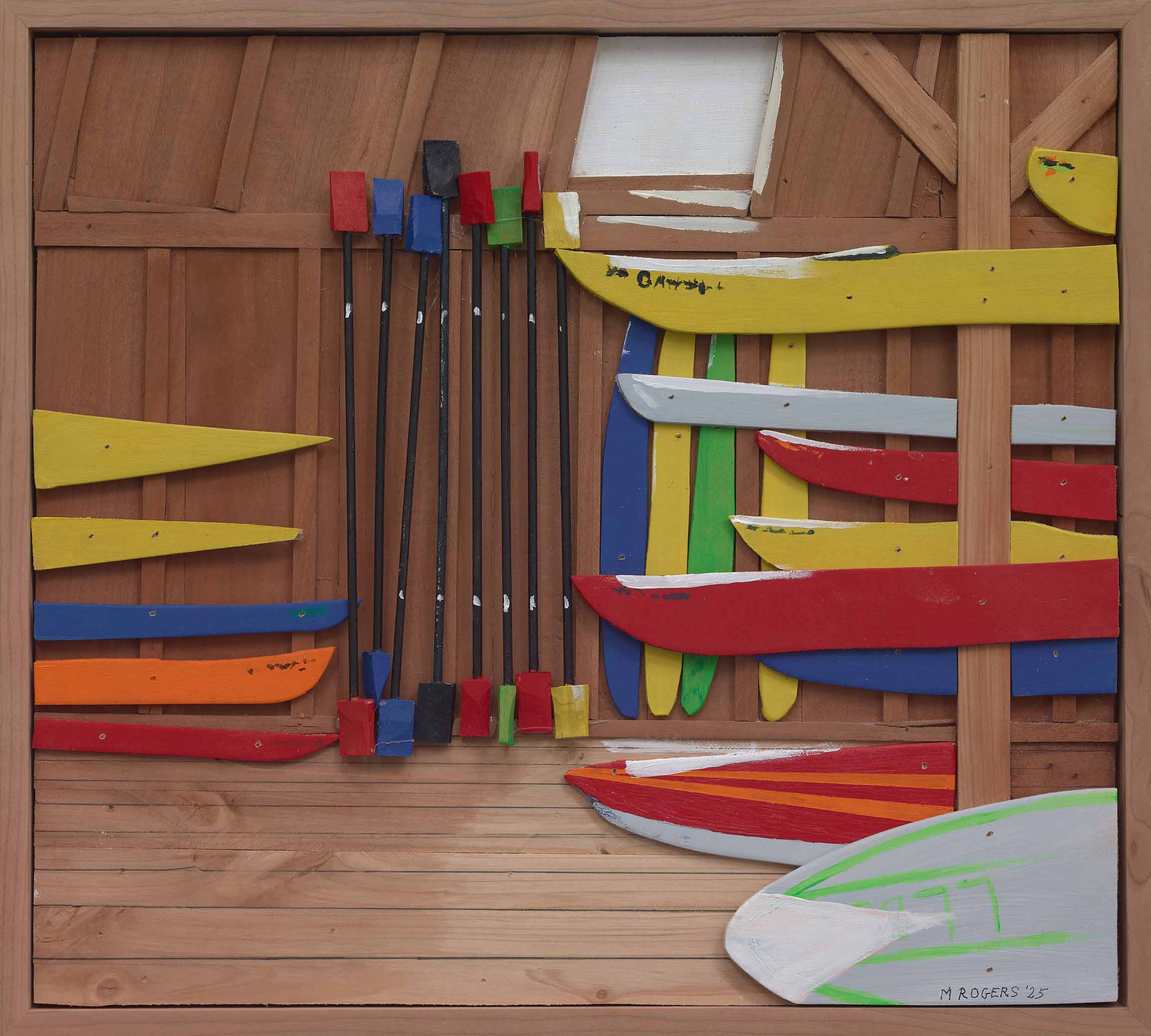 Nonesuch Oar & Paddle 2, 2025, mixed media, 15 x 16.5 inches