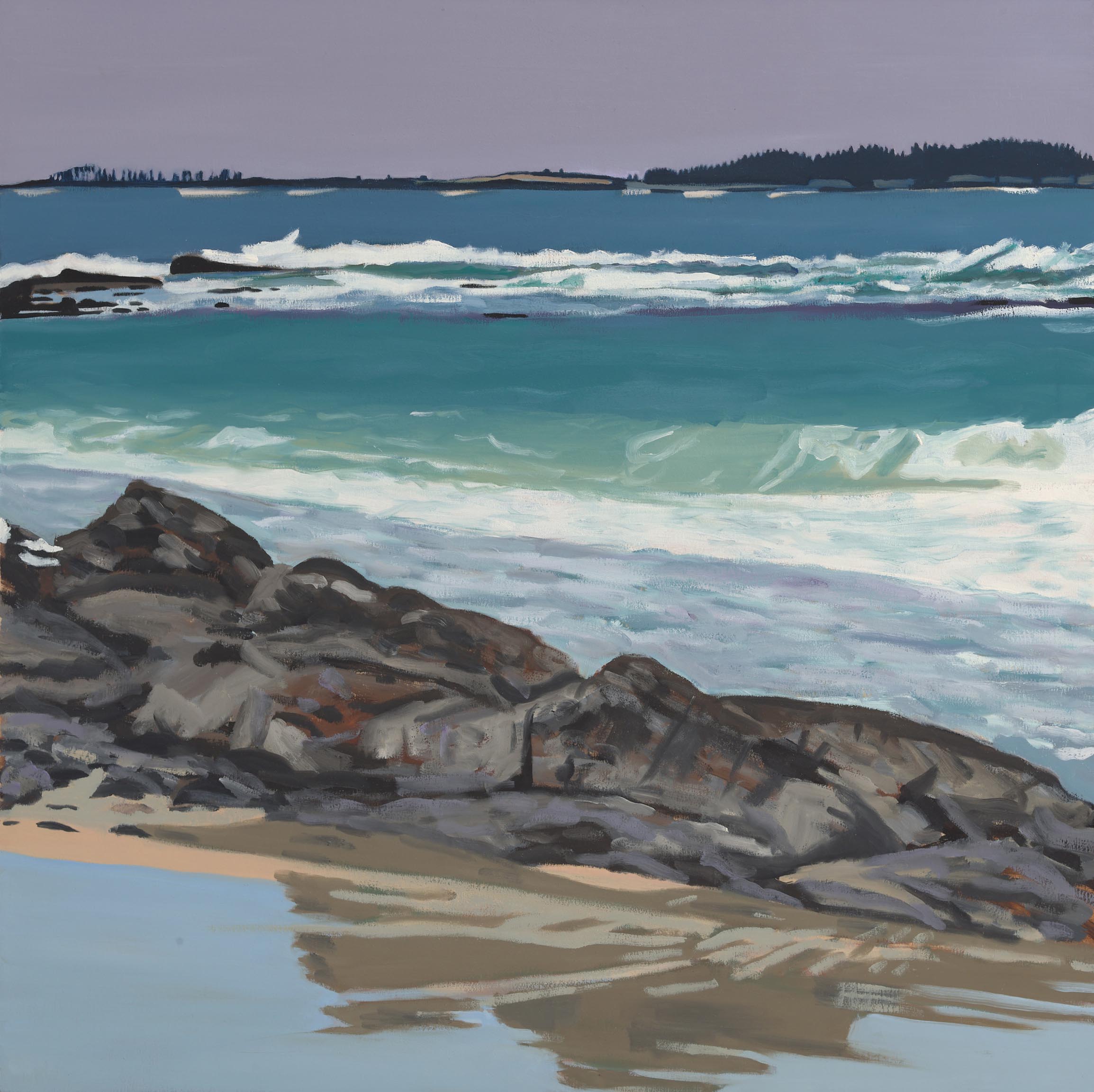 Far End of the Beach, 2026, oil on panel, 24 x 24 inches