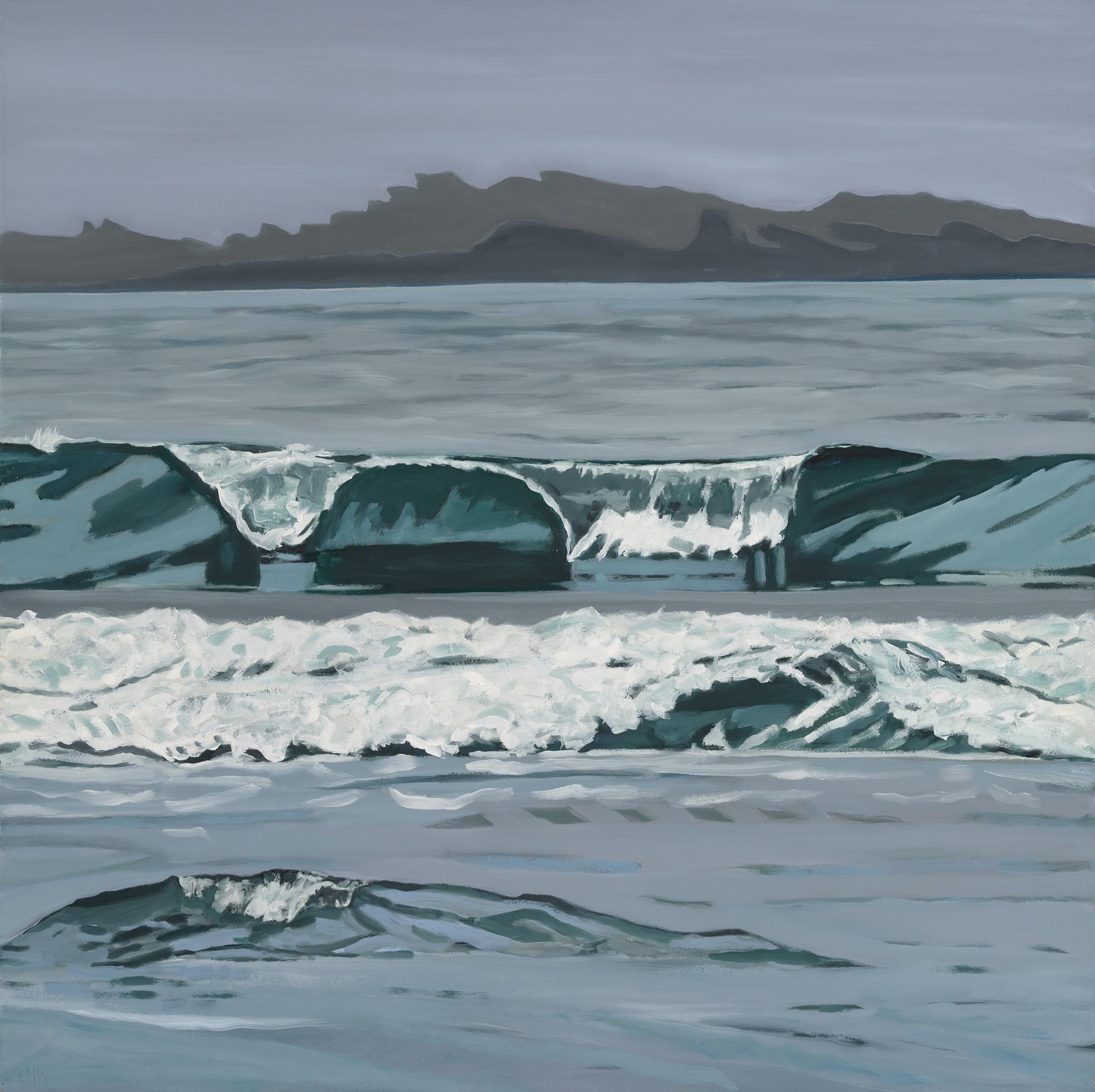 Seal Rock + Waves, 2026, oil on panel, 24 x 24 inches