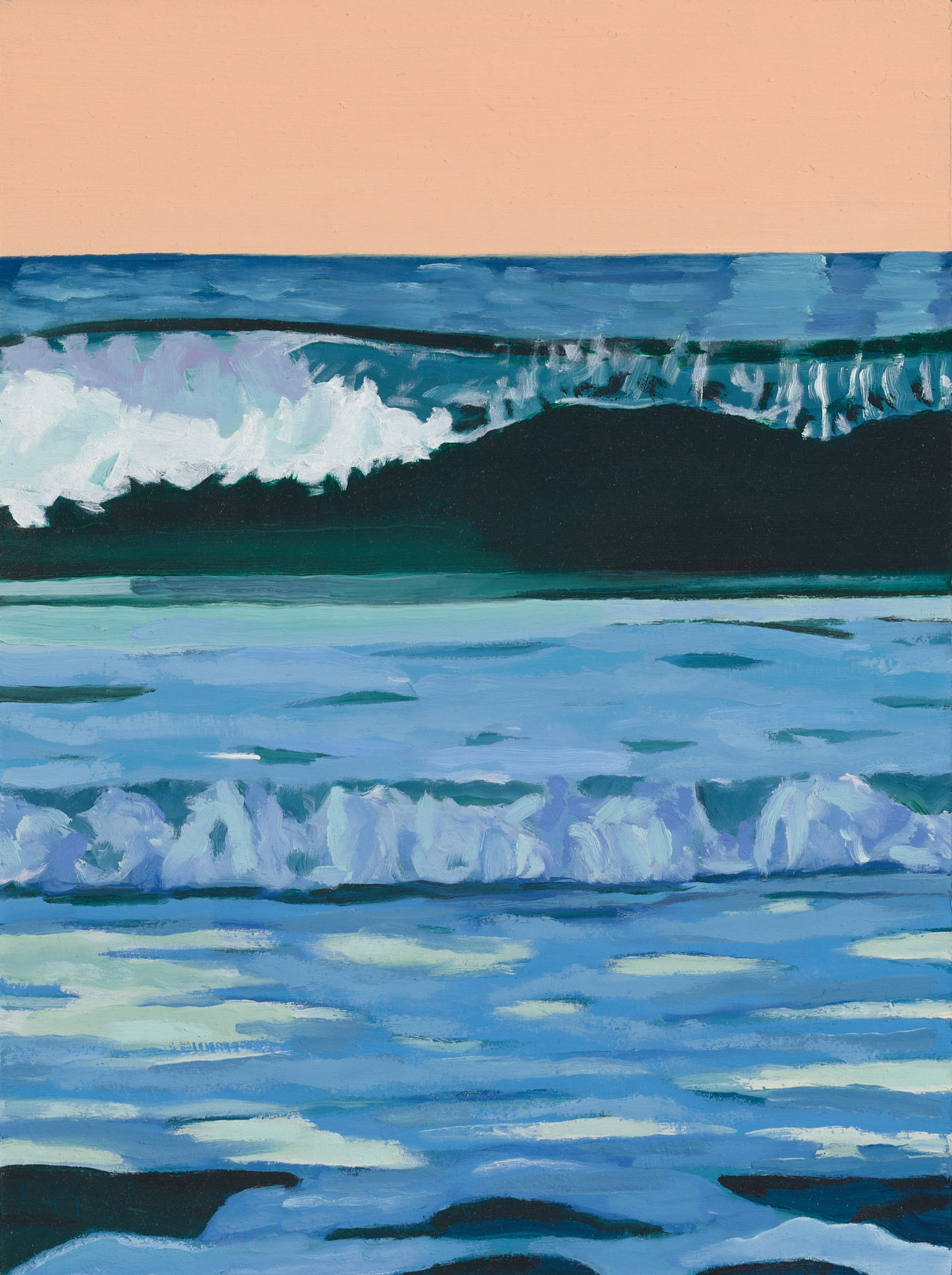 Salmon Sky, 2025, oil on panel, 12 x 9 inches