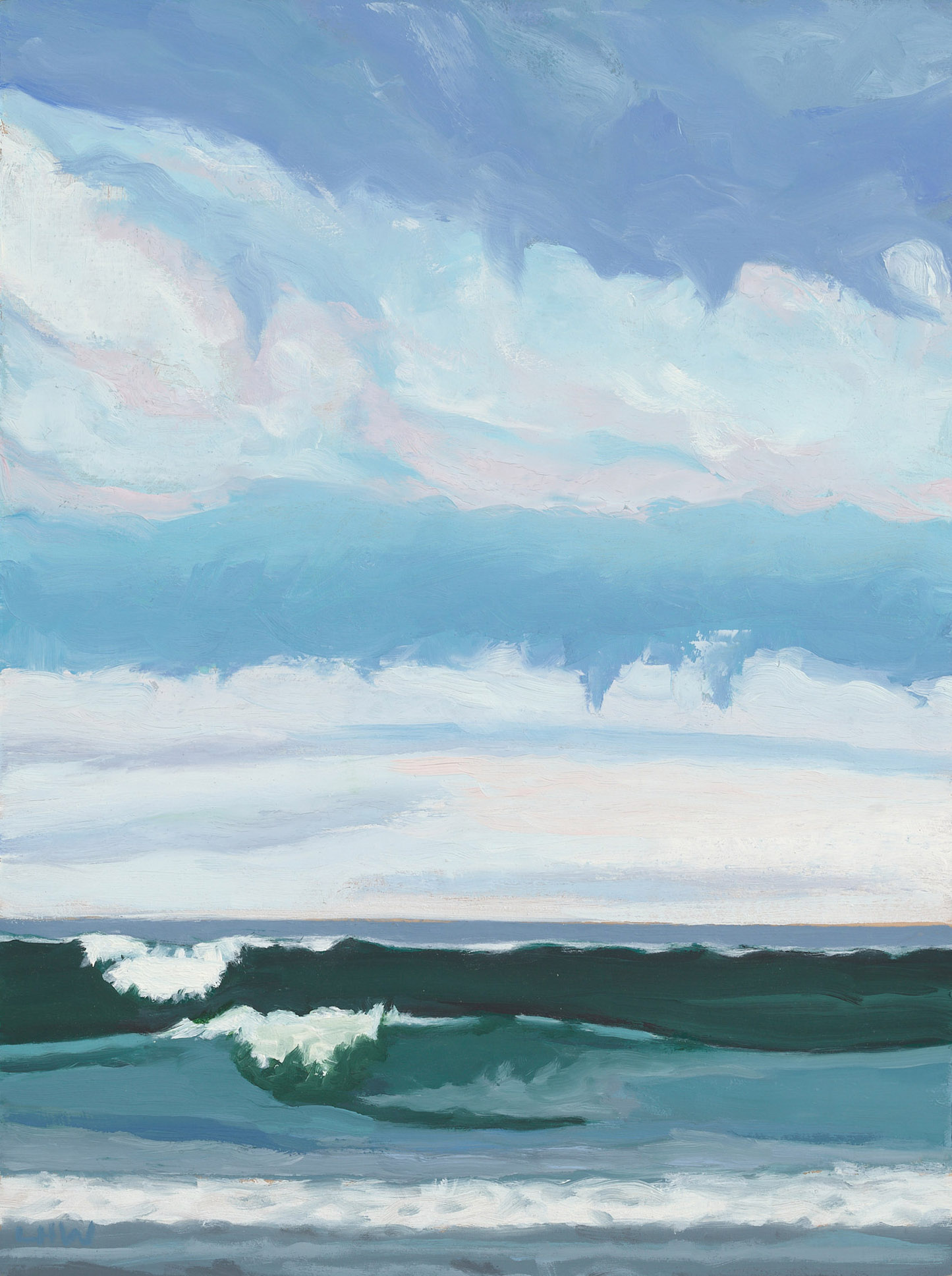 Big and Little Wave, 2026, oil on panel, 12 x 9 inches