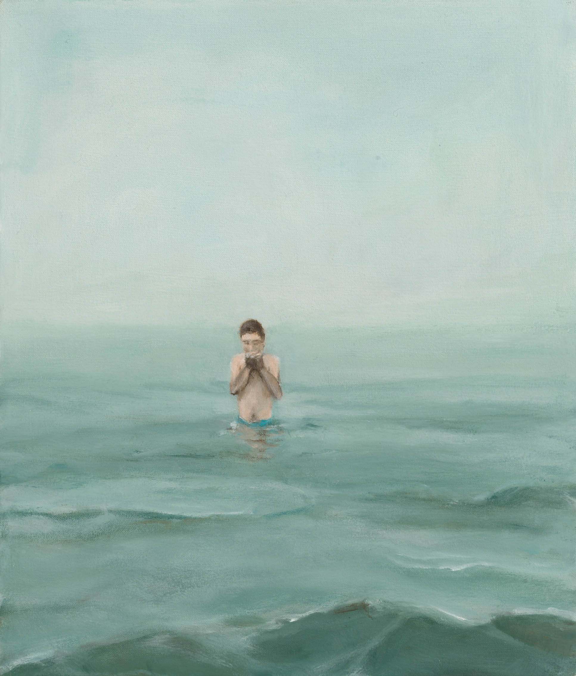 Cold Swim, 2026, oil on canvas, 14 x 12 inches
