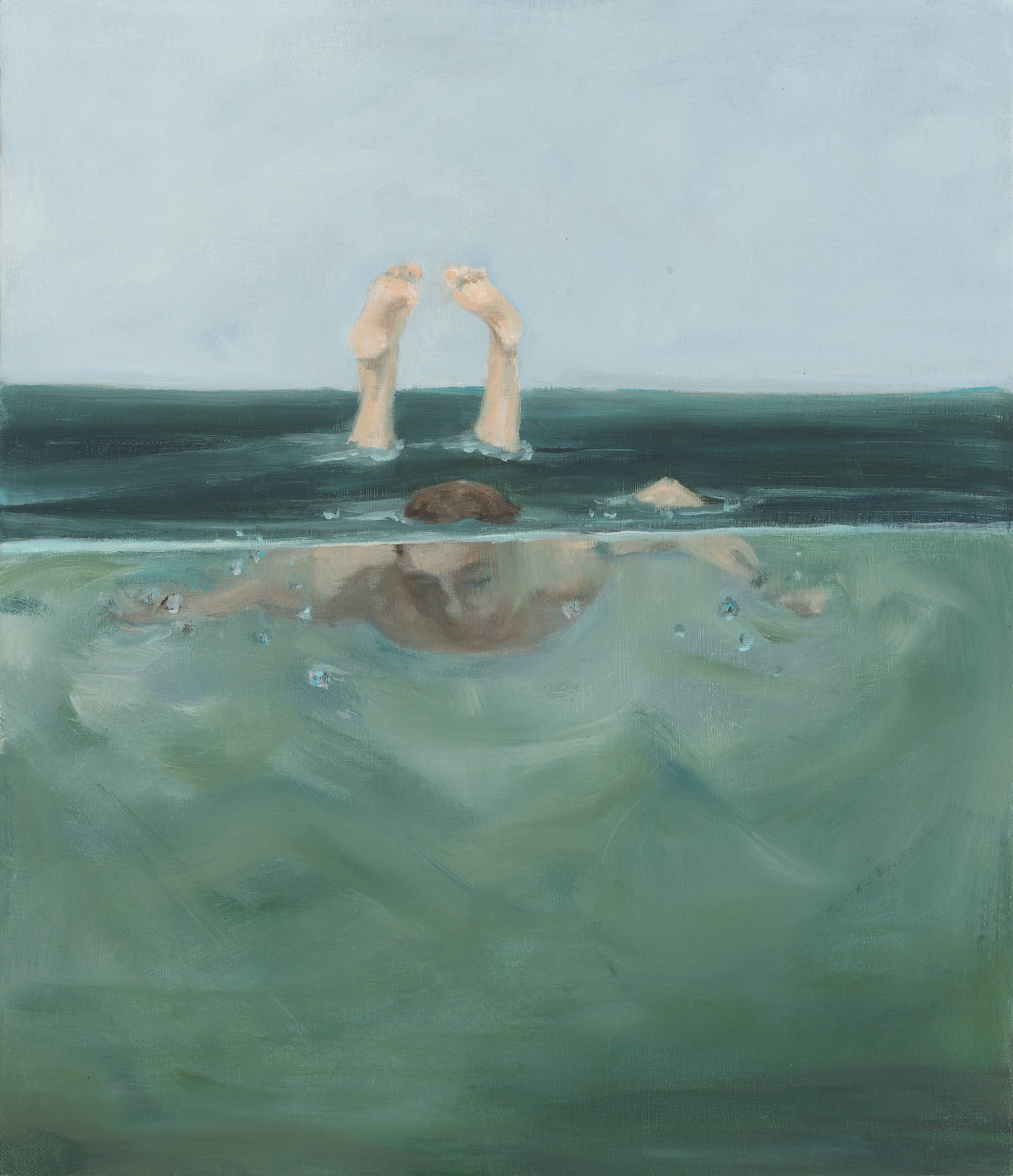 Eyes Closed, 2026, oil on canvas 14 x 12 inches