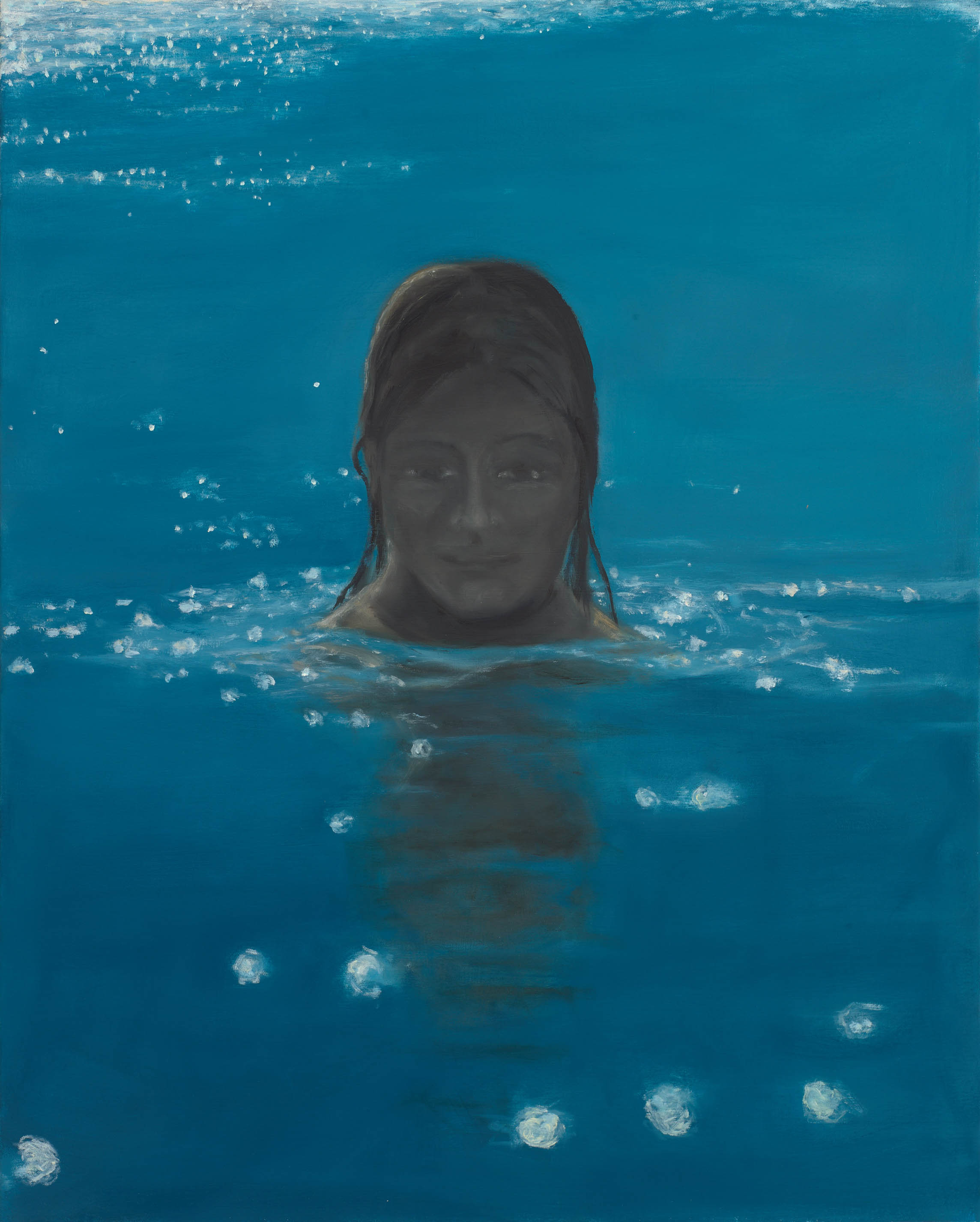 Summer Evening Swim, 2026, oil on canvas, 30 x 24 inches