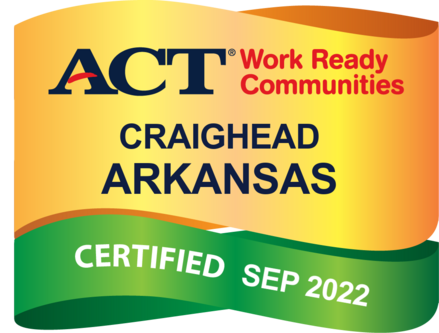 ACT Work Ready Communities badge graphic for Craighead County, Arkansas