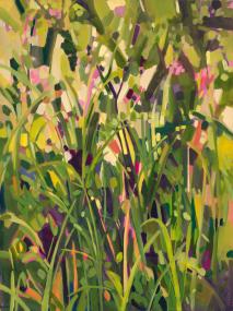 Azaleas and Grasses, 2025, oil on canvas, 48 x 36 inches