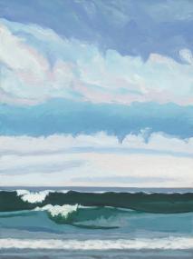Big and Little Wave, 2026, oil on panel, 12 x 9 inches