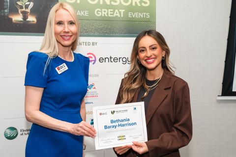 JU Director of Talent Attraction Bethania Baray-Harrison and Candice Lawrence of AEDCE holding completion certificate together