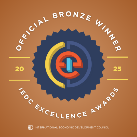 Official Bronze Winner Graphic from IEDC for Jonesboro Unlimited Economic Development Organization, Jonesboro, Arkansas